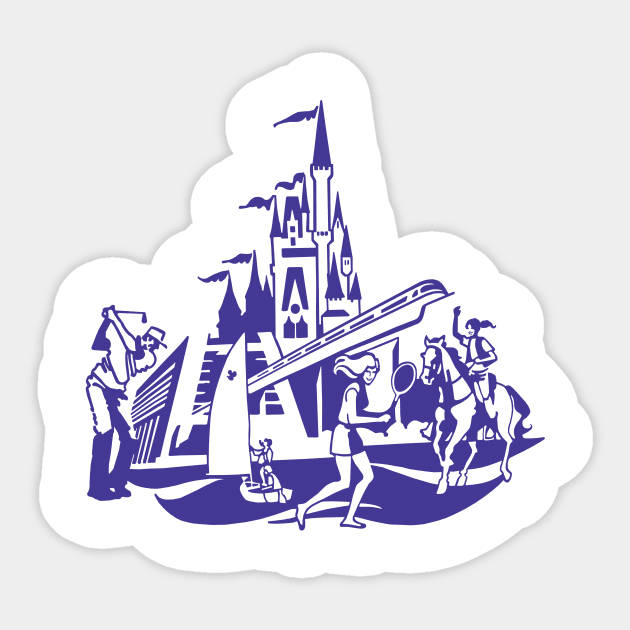 Wonderful World of Vacations Blue Sticker by MikeSolava